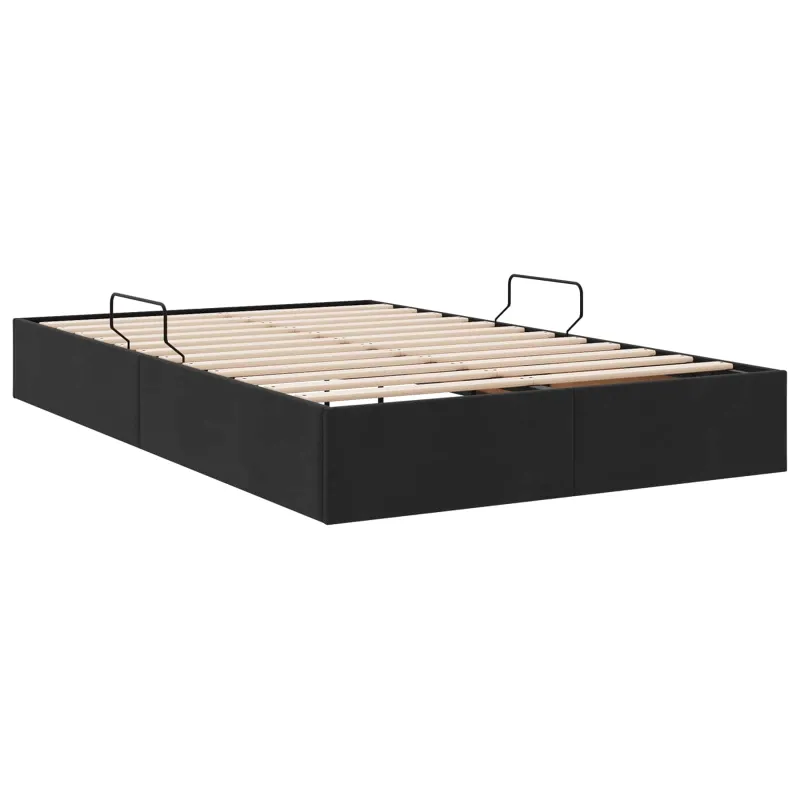 Otomano lovos rėmas su saugykla Juoda 120 x 200 cm Aksomas