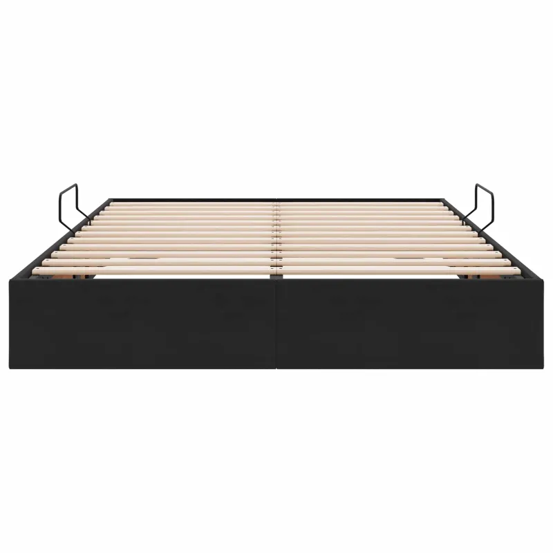 Otomano lovos rėmas su saugykla Juoda 140 x 190 cm Aksomas