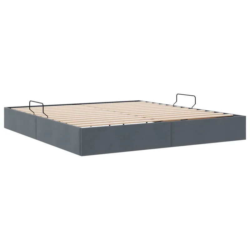 Otomano lovos rėmas Tamsiai pilka 180 x 200 cm Aksomas