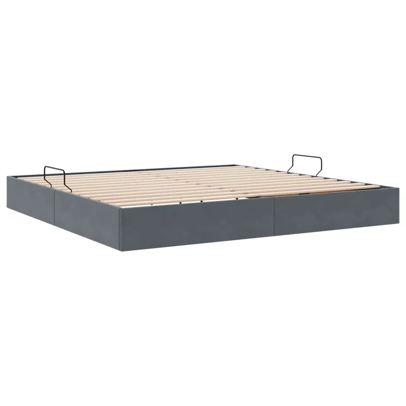 Otomano lovos rėmas Tamsiai pilka 200 x 200 cm Aksomas