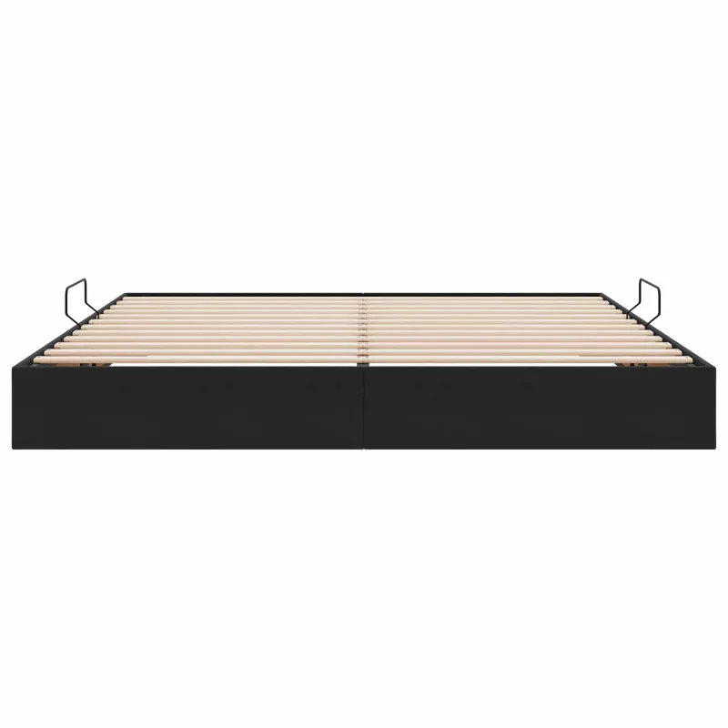 Otomano lovos rėmas su saugykla Juoda 200 x 200 cm Aksomas