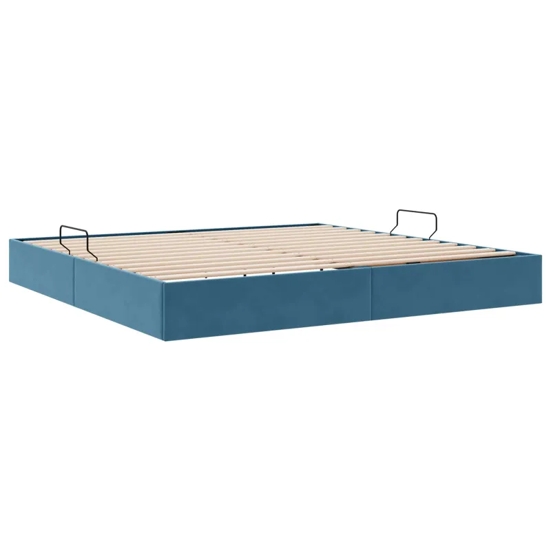 Otomano lovos rėmas Tamsiai mėlyna 200 x 200 cm Aksomas