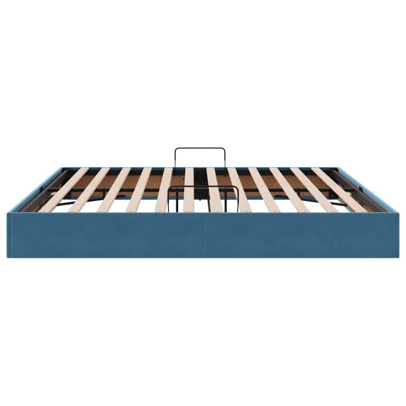 Otomano lovos rėmas Tamsiai mėlyna 200 x 200 cm Aksomas