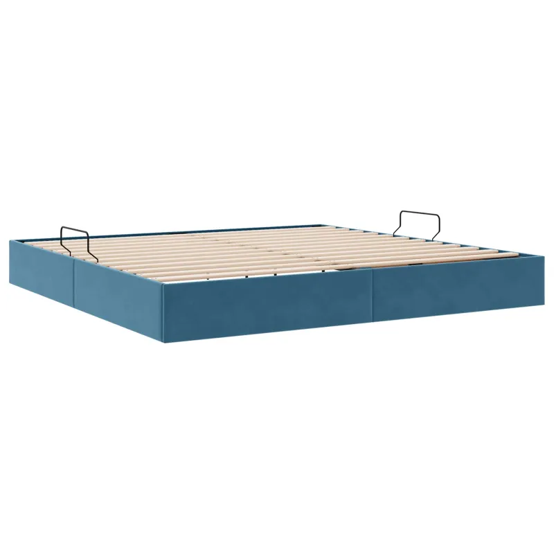 Otomano lovos rėmas Tamsiai mėlyna 200 x 200 cm Aksomas