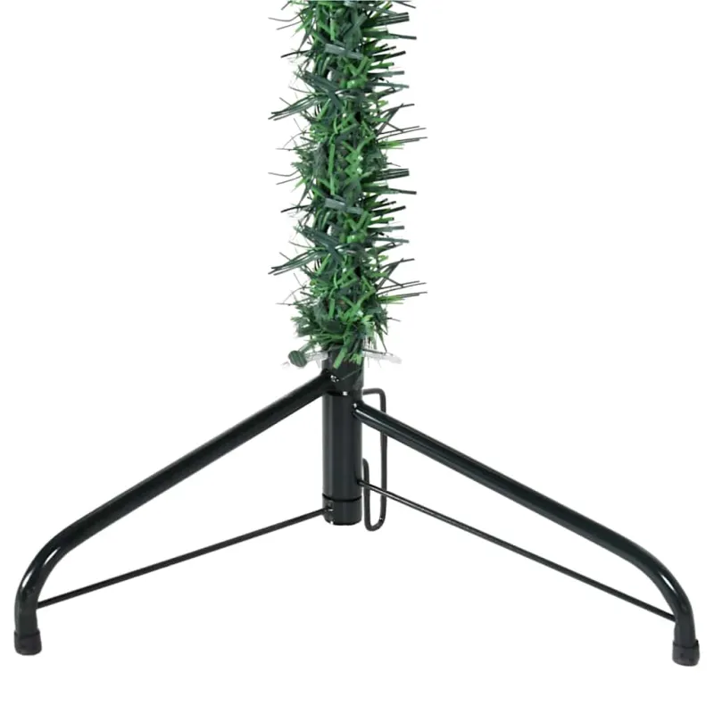 Siaura dirbtinė pusinė Kalėdų eglutė su stovu, žalia, 120cm