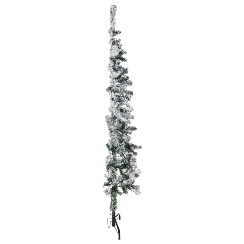 Siaura dirbtinė Kalėdų eglutė, 150cm, padengta sniegu