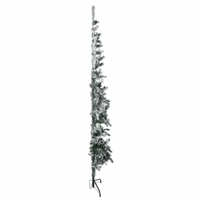 Siaura dirbtinė Kalėdų eglutė, 210cm, padengta sniegu