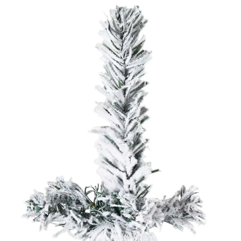Siaura dirbtinė Kalėdų eglutė, 210cm, padengta sniegu