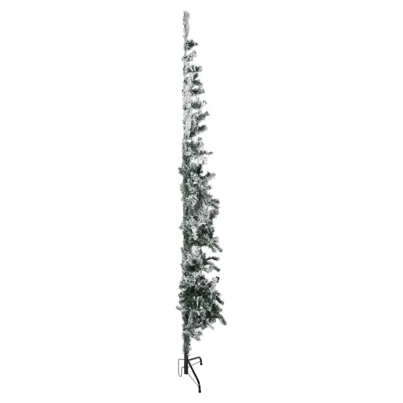 Siaura dirbtinė Kalėdų eglutė, 240cm, padengta sniegu