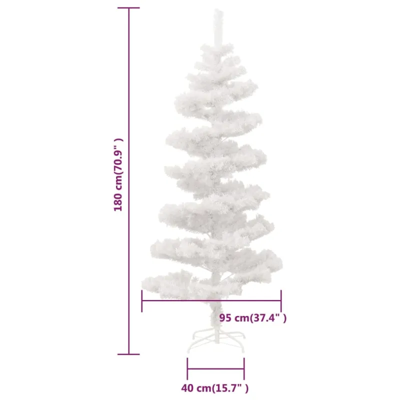 Kalėdų eglutė su stovu, balta, 180cm, PVC, spiralės formos