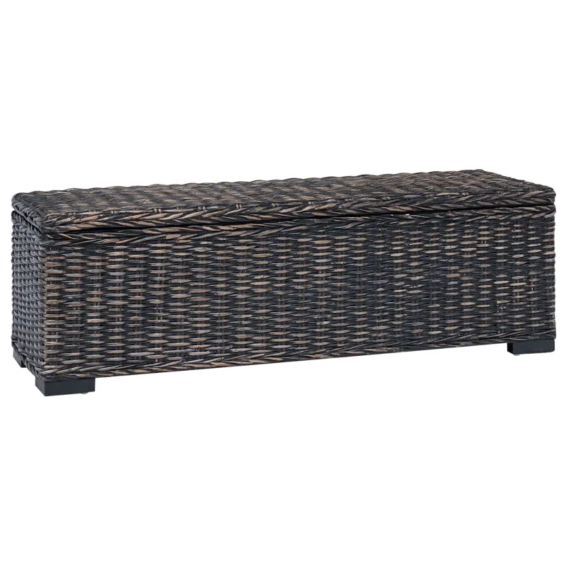 Saugojimo dėžė su saugykla Juoda 110 x 35 x 45 cm