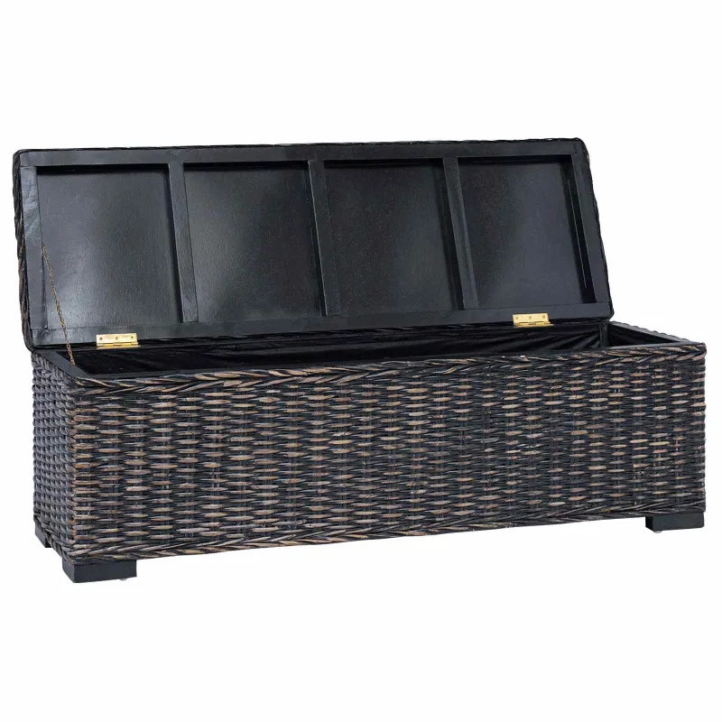 Saugojimo dėžė su saugykla Juoda 110 x 35 x 45 cm