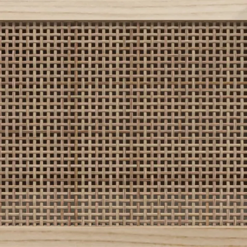Televizoriaus spintelė, balta, 80x30x40cm, pušis ir ratanas