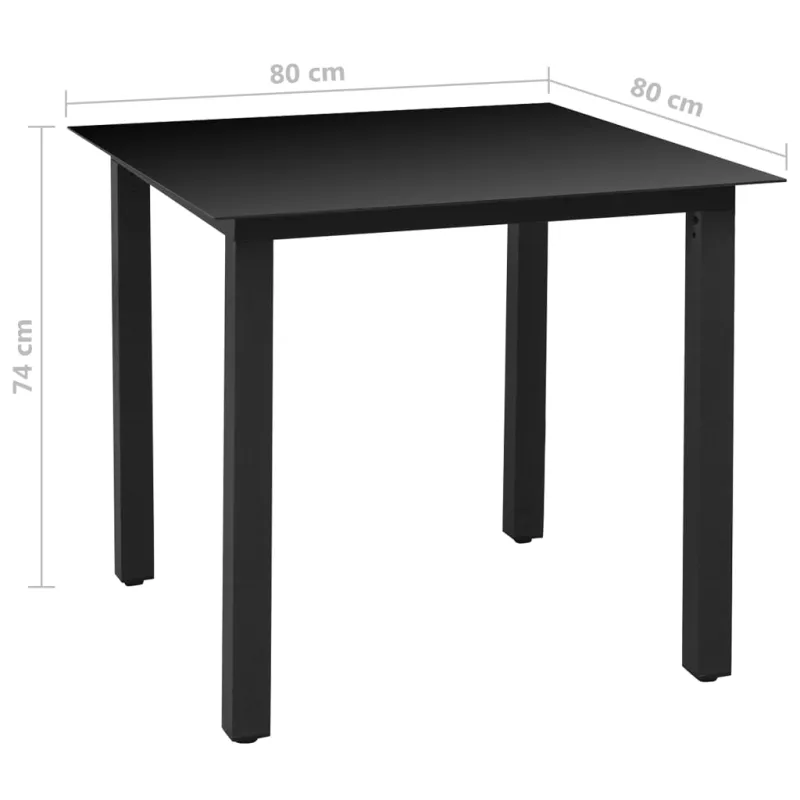 Soodokokoonpano, 5 osaa, musta, alumiiniinia