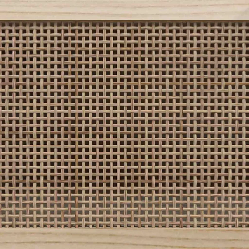Televizoriaus spintelė, ruda, 80x30x40cm, pušis ir ratanas