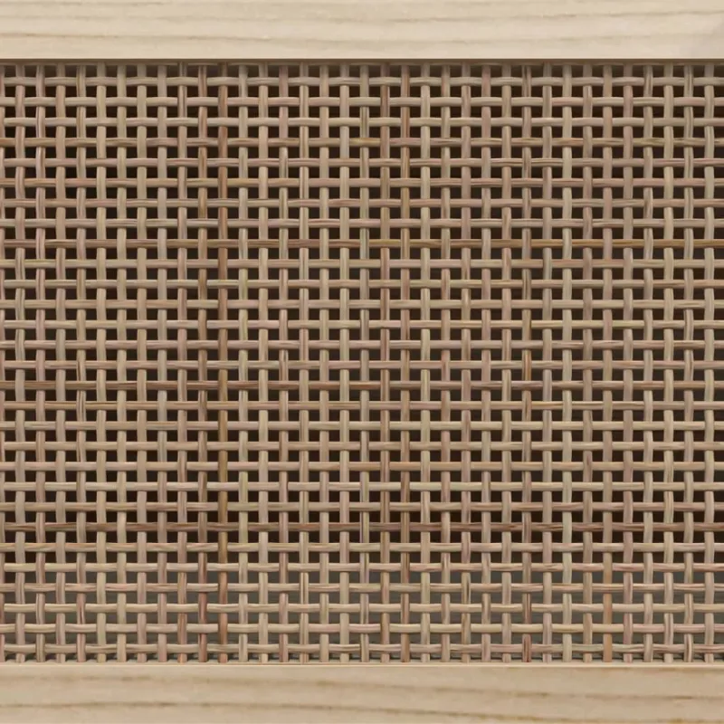 Televizoriaus spintelė, ruda, 105x30x40cm, pušis ir ratanas