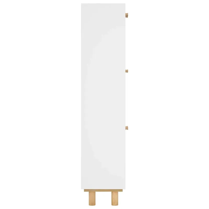 Spintelė batams, baltos spalvos, 52x25x115cm, mediena/ratanas