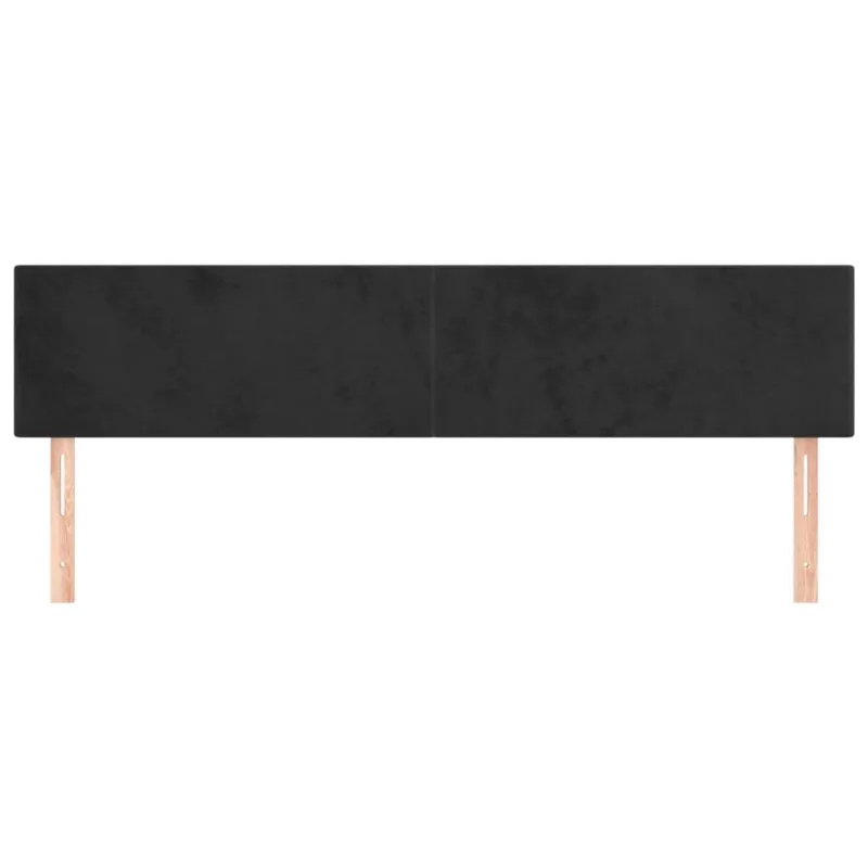 Galvūgaliai, juodi, 200x5x78/88 cm, aksominiai