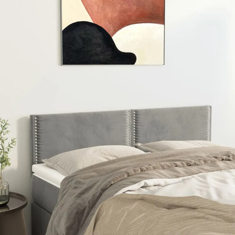 Galvūgaliai, šviesiai pilki, 144x5x78/88 cm, aksominiai
