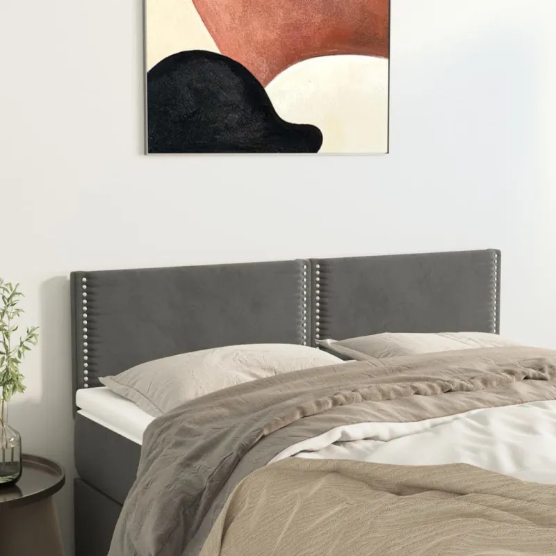Galvūgaliai, tamsiai pilki, 144x5x78/88 cm, aksominiai