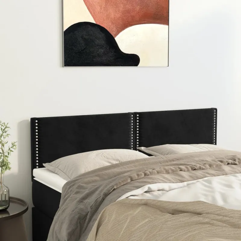 Galvūgaliai, juodi, 144x5x78/88 cm, aksominiai
