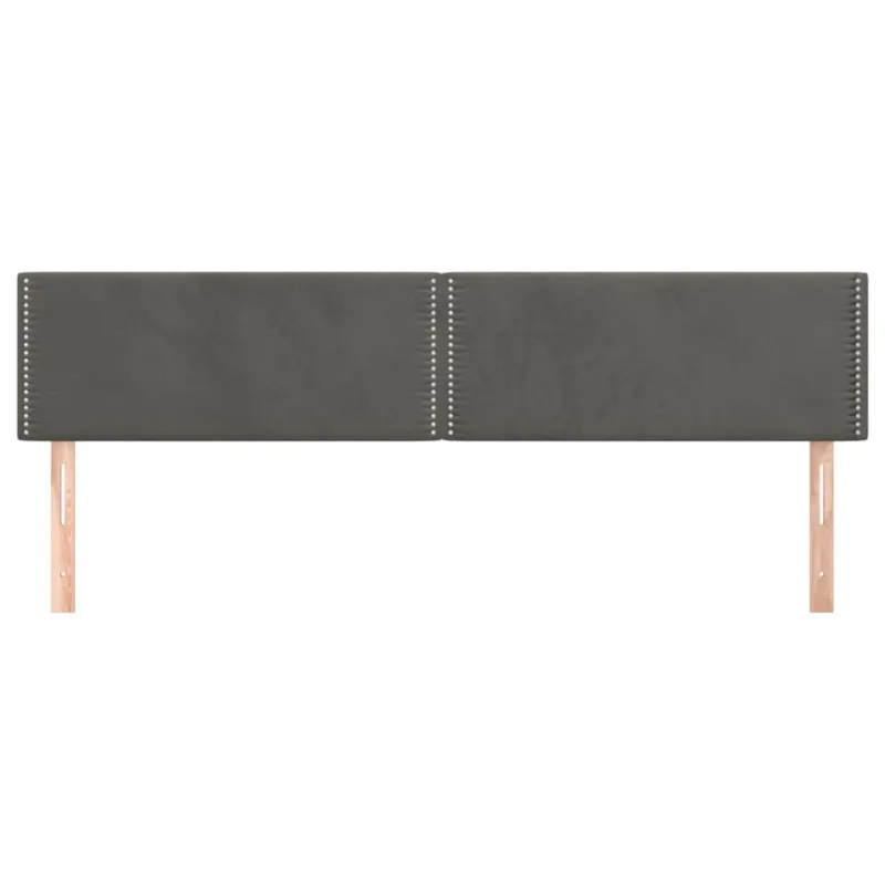 Galvūgaliai, tamsiai pilki, 200x5x78/88 cm, aksomas