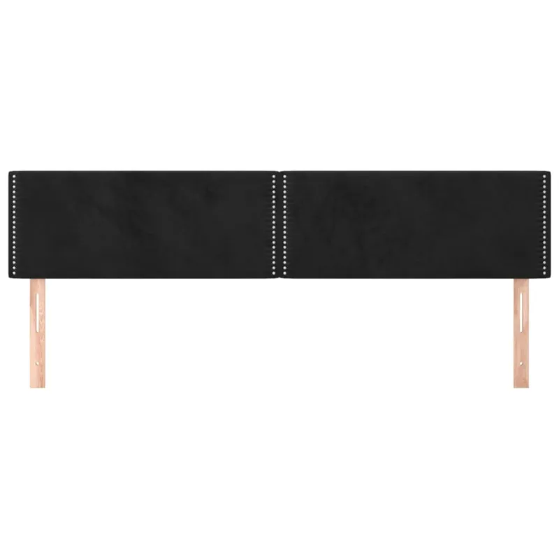 Galvūgaliai, juodi, 200x5x78/88 cm, aksominiai