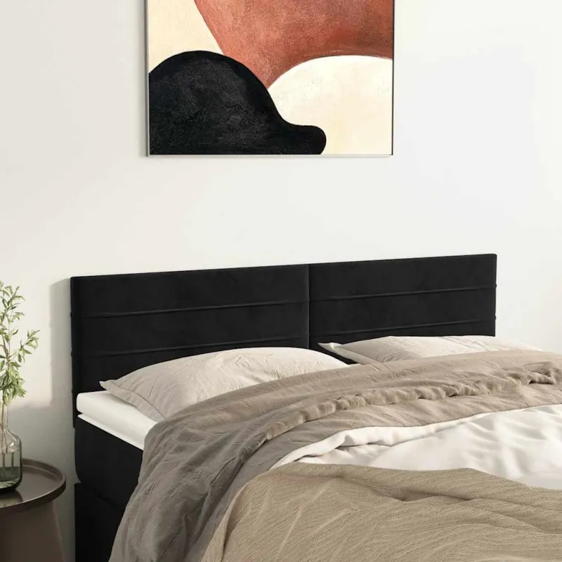 Galvūgaliai, juodi, 144x5x78/88 cm, aksominiai