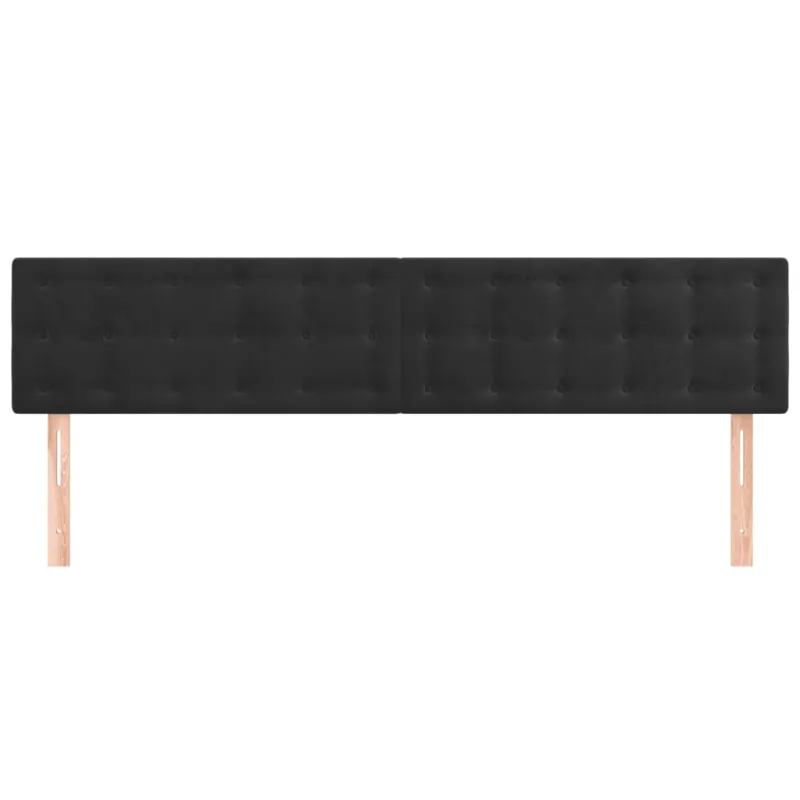 Galvūgaliai, juodi, 200x5x78/88 cm, aksominiai
