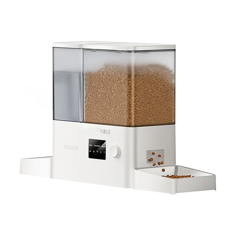 Rojeco New 2 in 1 Pet Water Fountain & Feeder WiFi (white) universal