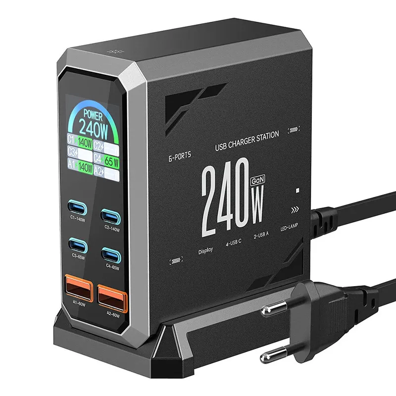 Blitzwolf BW-S31 2xUSB-A, 4xUSB-C, PD, 240W network charger. universal