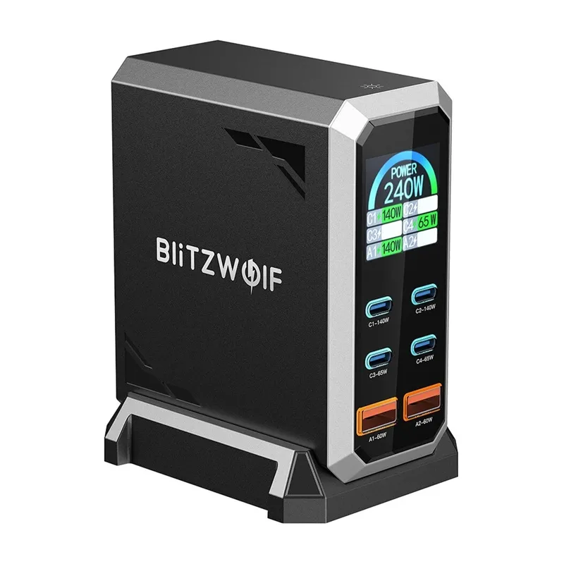 Blitzwolf BW-S31 2xUSB-A, 4xUSB-C, PD, 240W network charger. universal