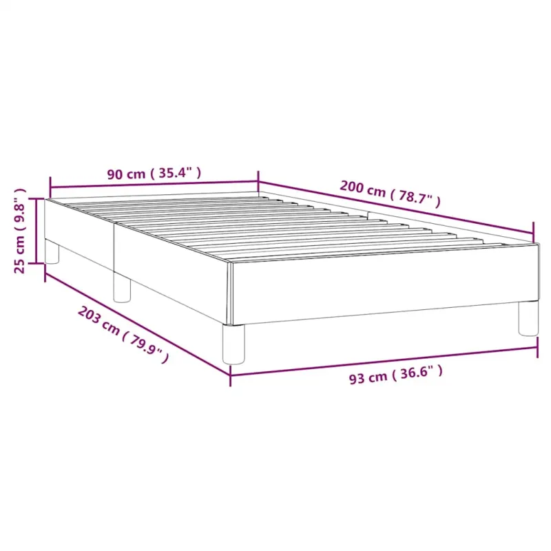 Lovos rėmas be čiužinio tamsiai mėlynas 90x200 cm aksomas