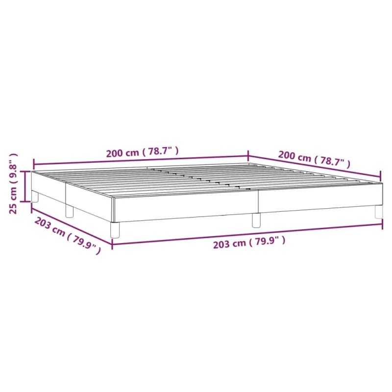 Lovos rėmas be čiužinio, juodos spalvos, 200x200cm, aksomas