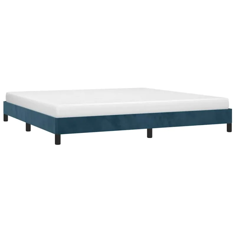 Lovos rėmas be čiužinio tamsiai mėlynas 200x200 cm aksomas