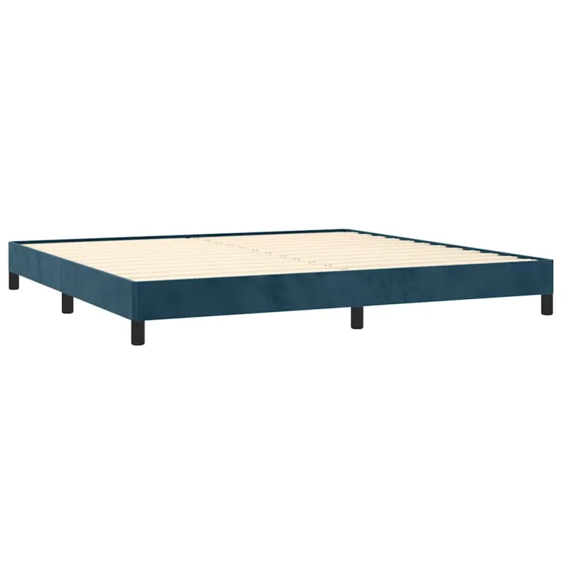 Lovos rėmas be čiužinio tamsiai mėlynas 200x200 cm aksomas