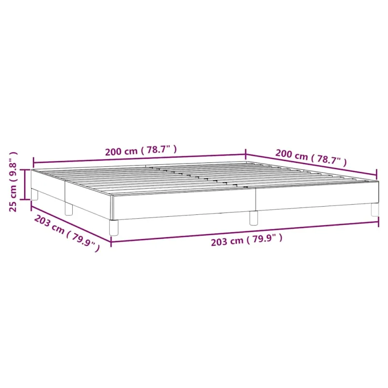 Lovos rėmas be čiužinio tamsiai mėlynas 200x200 cm aksomas
