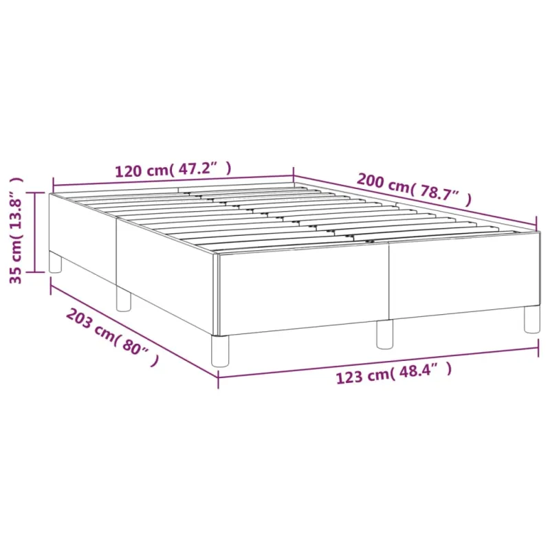 Lovos rėmas be čiužinio, šviesiai pilkas, 120x200cm, audinys