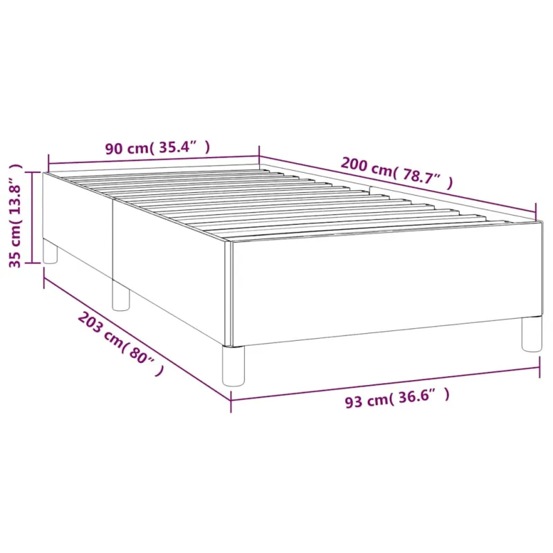 Lovos rėmas be čiužinio tamsiai žalias 90x200 cm aksomas