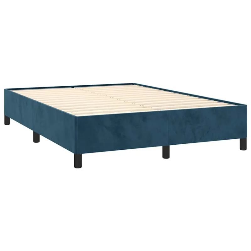 Lovos rėmas be čiužinio tamsiai mėlynas 140x190 cm aksomas