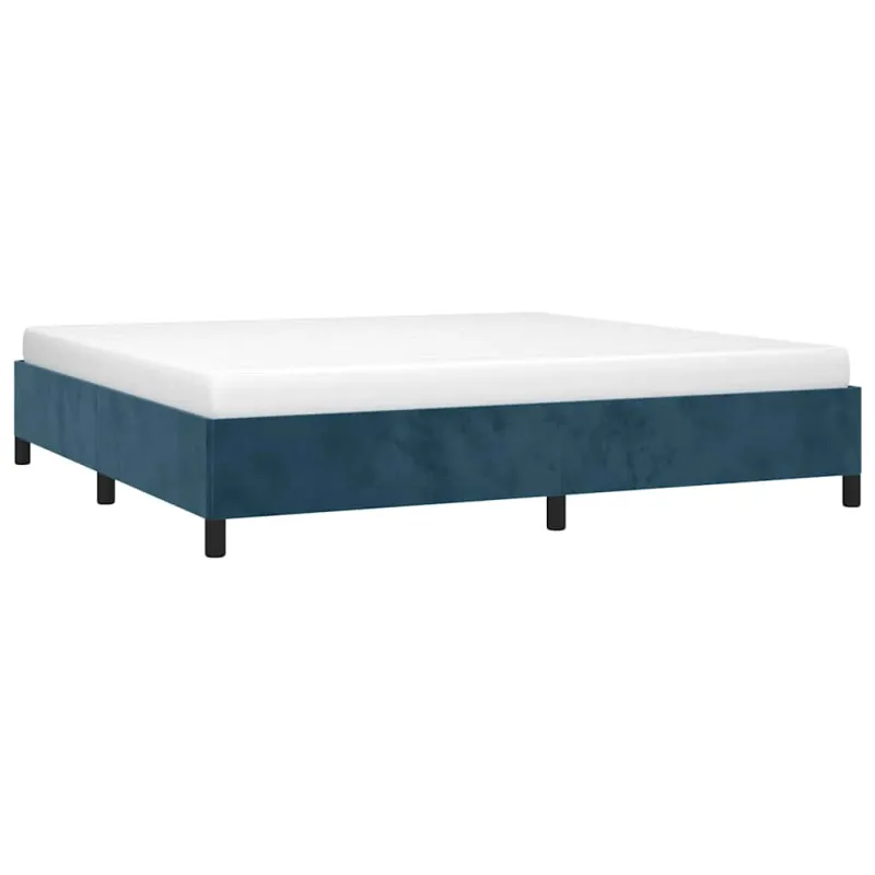 Lovos rėmas be čiužinio tamsiai mėlynas 200x200 cm aksomas