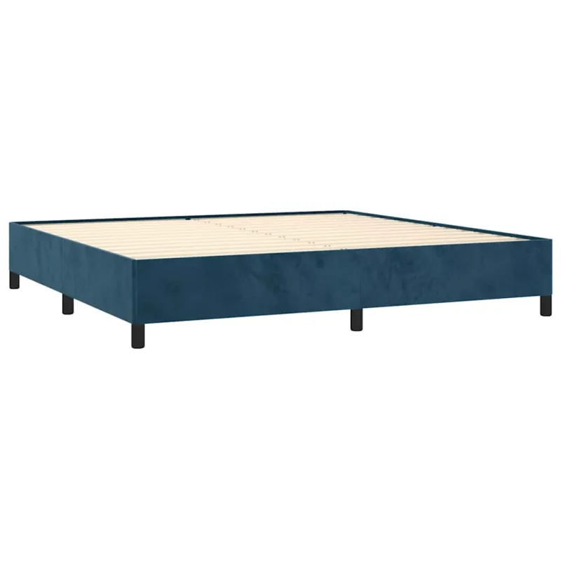 Lovos rėmas be čiužinio tamsiai mėlynas 200x200 cm aksomas