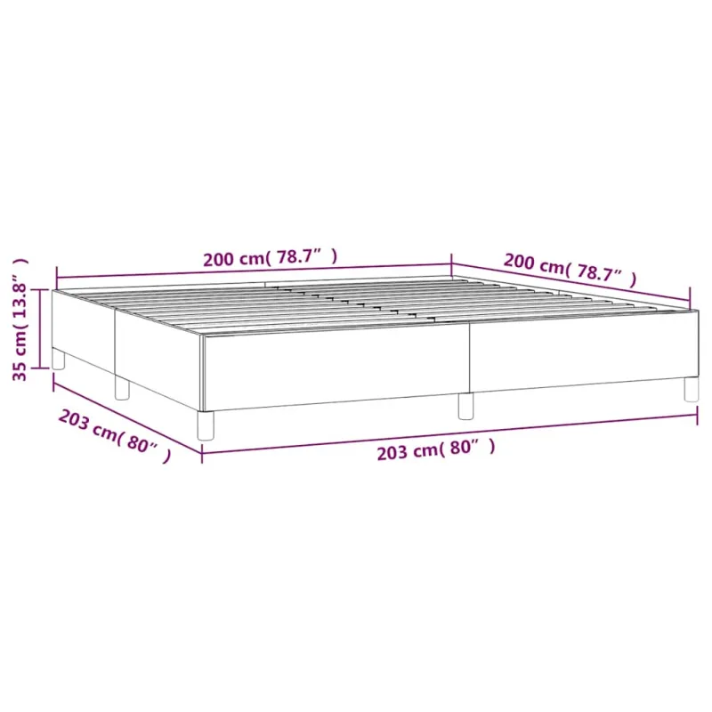 Lovos rėmas be čiužinio tamsiai mėlynas 200x200 cm aksomas