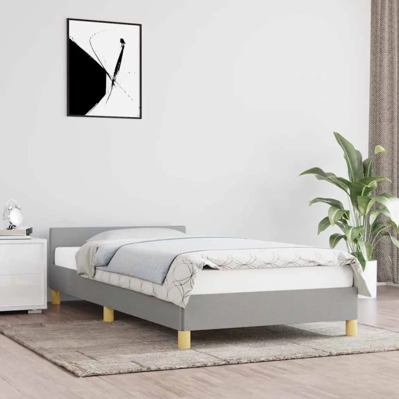 Lovos rėmas be čiužinio, šviesiai pilkas, 80x200cm, audinys