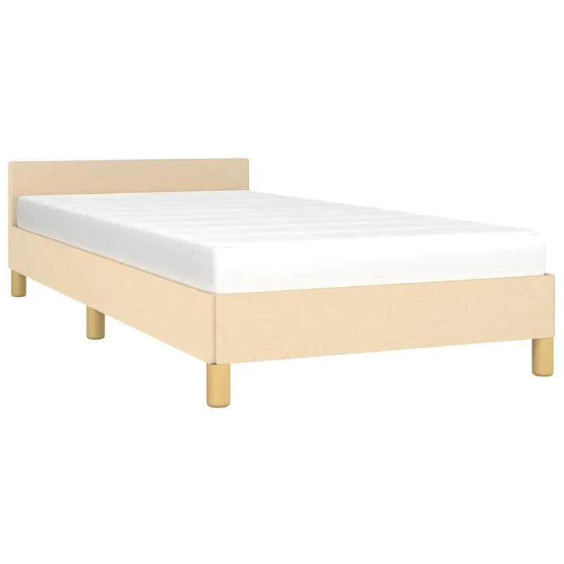 Lovos rėmas su galvūgaliu be čiužinio kreminės 90x200cm audinys