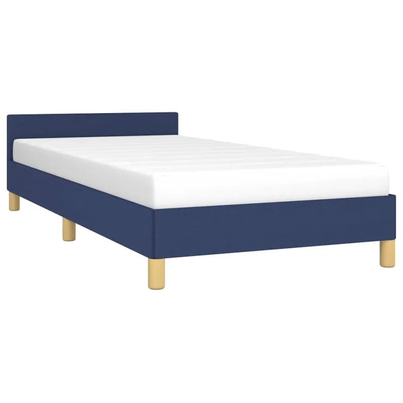 Lovos rėmas su galvūgaliu be čiužinio, mėlynas 90x200cm audinys