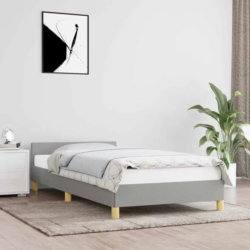 Lovos rėmas be čiužinio, šviesiai pilkas, 100x200cm, audinys