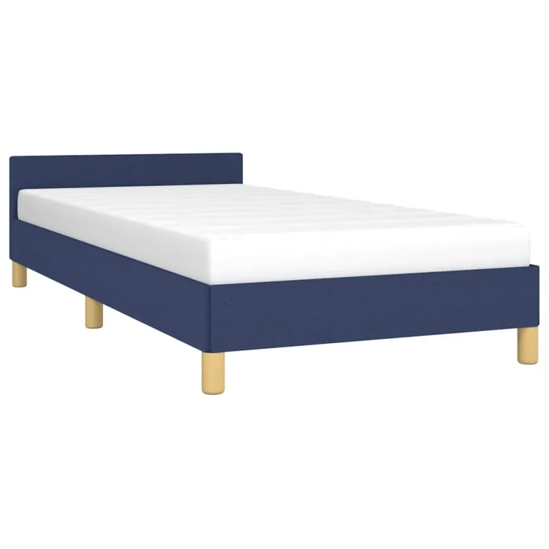 Lovos rėmas su galvūgaliu be čiužinio mėlynas 100x200cm audinys
