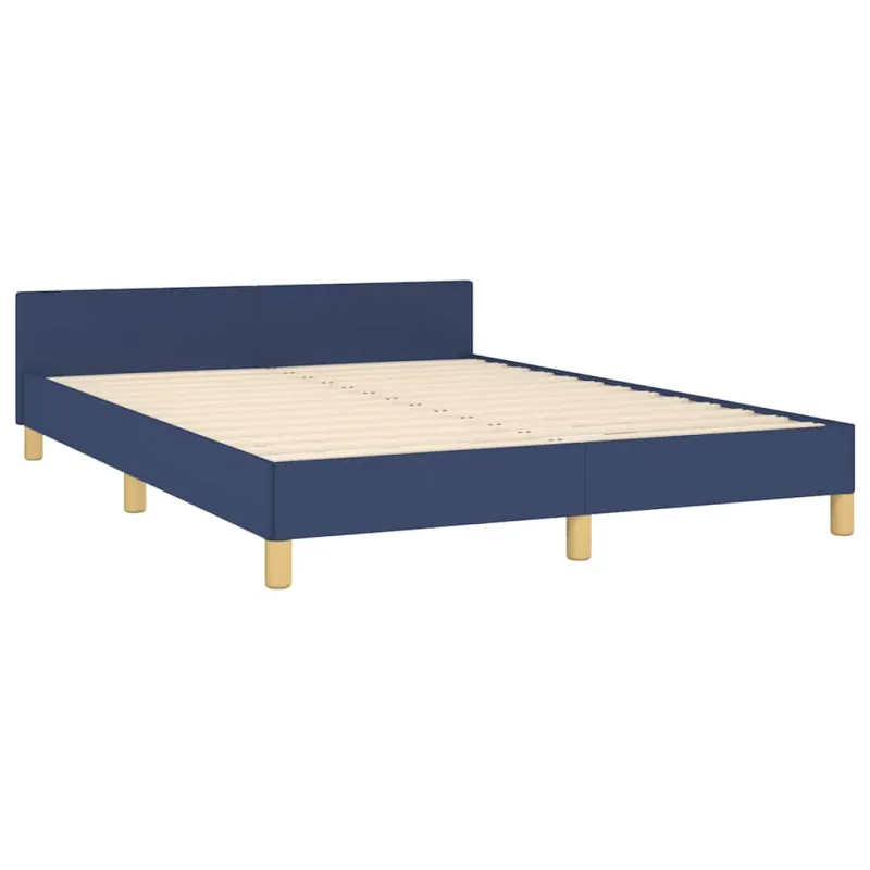 Lovos rėmas su galvūgaliu be čiužinio mėlynas 140x190cm audinys