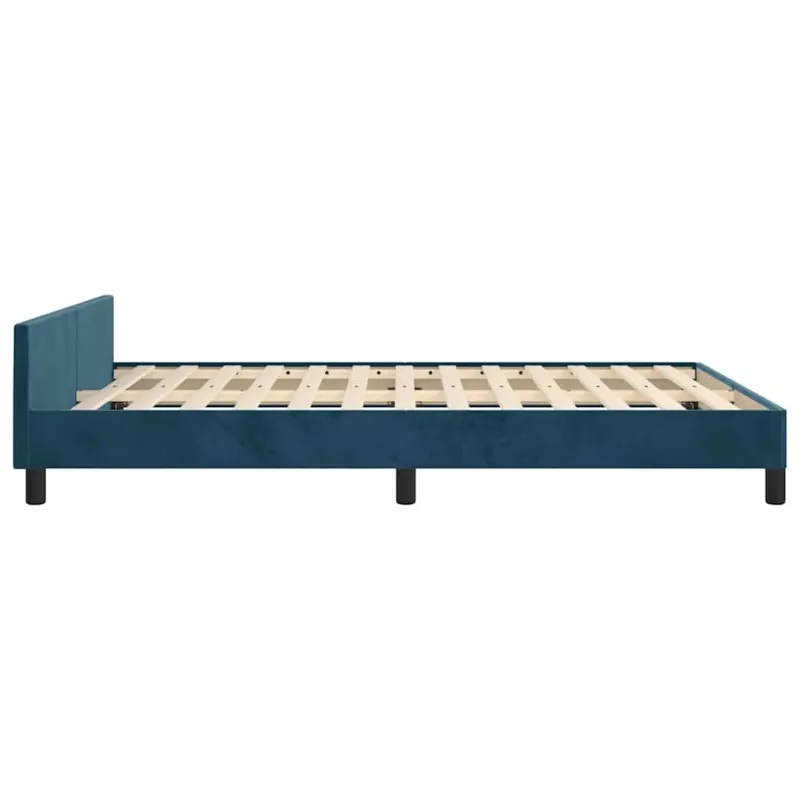 Lovos rėmas be čiužinio tamsiai mėlynas 140x190 cm aksomas